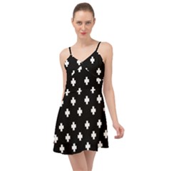 Swiss Cross Pattern Summer Time Chiffon Dress