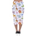 Children Seamless Wallpaper With Cute Funny Baby Savanna Animals Velvet Midi Pencil Skirt View2