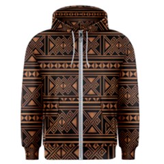 Colorful Bright Ethnic Seamless Striped Pattern Background Orange Black Colors Men s Zipper Hoodie by Vaneshart