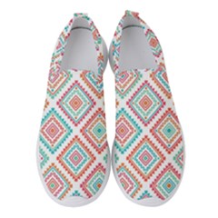 Ethnic Seamless Pattern Tribal Line Print African Mexican Indian Style Women s Slip On Sneakers by Vaneshart