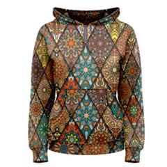 Colorful Vintage Seamless Pattern With Floral Mandala Elements Hand Drawn Background Women s Pullover Hoodie by Vaneshart