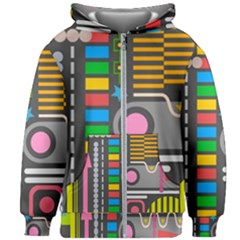 Pattern Geometric Abstract Colorful Arrows Lines Circles Triangles Kids  Zipper Hoodie Without Drawstring by Vaneshart