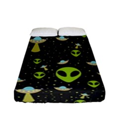 Alien Ufo Pattern Fitted Sheet (full/ Double Size)