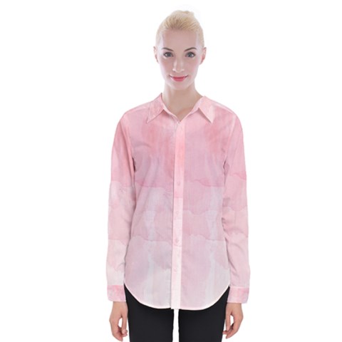 Pink Blurry Pastel Watercolour Ombre Womens Long Sleeve Shirt by Lullaby