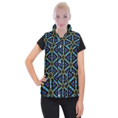 Stained Glass Pattern Church Window Women s Button Up Vest by Simbadda