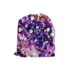Paint Texture Purple Watercolor Drawstring Pouch (large) by Simbadda
