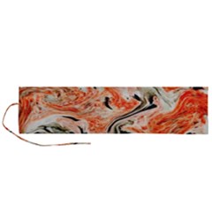 Marble Texture White Pattern Roll Up Canvas Pencil Holder (l) by Wegoenart