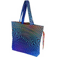 Abstract Circles Lines Colorful Drawstring Tote Bag