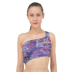 Stains Circles Watercolor Colorful Abstract Spliced Up Bikini Top 