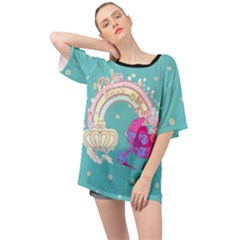 Sweet Pray Sweet Oversize Sheer Teal Chiffon Shirt by SweetPinkDreams