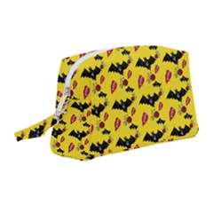Bat Rose Lips Yellow Pattern Wristlet Pouch Bag (medium)