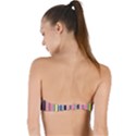 Stripes Colorful Wallpaper Seamless Twist Bandeau Bikini Top View2