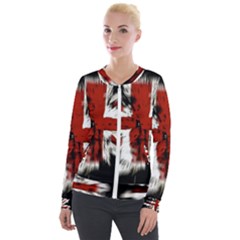British Flag Velour Zip Up Jacket