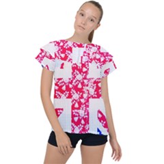British Flag Abstract Ruffle Collar Chiffon Blouse