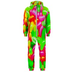 Vibrant Jelly Bean Candy Hooded Jumpsuit (men)  by essentialimage