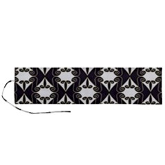 Abstract Seamless Pattern Graphic Black Roll Up Canvas Pencil Holder (l)