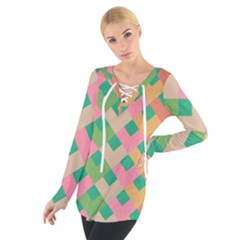 Abstract Seamless Pattern Tie Up Tee