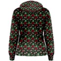 Girl With Green Hair Pattern Brown Floral Women s Pullover Hoodie View2