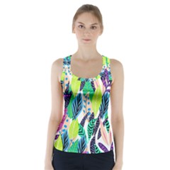 Leaves  Racer Back Sports Top by Sobalvarro