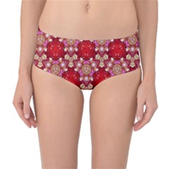 Design Pattern Texture Mid-waist Bikini Bottoms