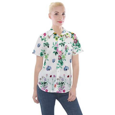 Leaves Women s Short Sleeve Pocket Shirt by Sobalvarro