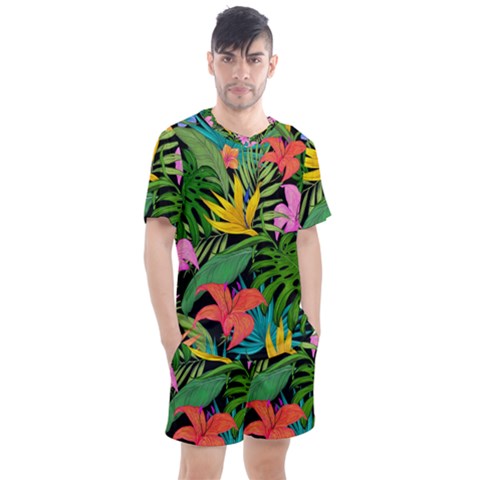 Tropical Greens Men s Mesh Tee And Shorts Set by Sobalvarro