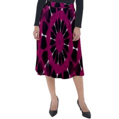 Pink And Black Seamless Pattern Classic Velour Midi Skirt 