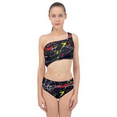 Random Paint Splats Background Spliced Up Two Piece Swimsuit by Vaneshart