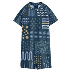 Mixed Background Patterns Kids  Boyleg Half Suit Swimwear