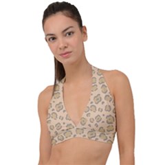 Leopard Print Halter Plunge Bikini Top by Sobalvarro