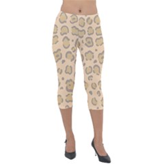 Leopard Print Lightweight Velour Capri Leggings  by Sobalvarro