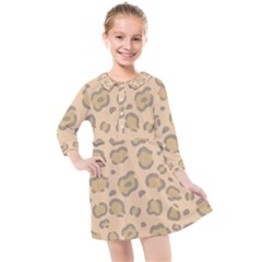 Leopard Print Kids  Quarter Sleeve Shirt Dress by Sobalvarro