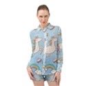 Unicorn Seamless Pattern Background Vector Long Sleeve Chiffon Shirt View1