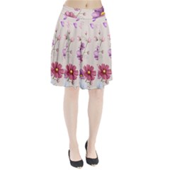 Vector Hand Drawn Cosmos Flower Pattern Pleated Skirt by Sobalvarro