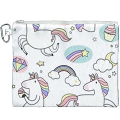 Cute Unicorns With Magical Elements Vector Canvas Cosmetic Bag (xxxl) by Sobalvarro