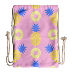 Pop Art Pineapple Seamless Pattern Vector Drawstring Bag (large) by Sobalvarro