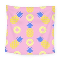 Pop Art Pineapple Seamless Pattern Vector Square Tapestry (large) by Sobalvarro