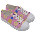 Pop Art Pineapple Seamless Pattern Vector Kids  Low Top Canvas Sneakers View3