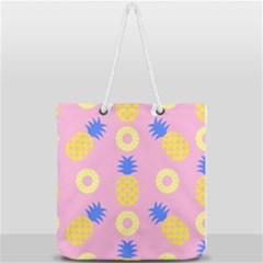 Pop Art Pineapple Seamless Pattern Vector Full Print Rope Handle Tote (large) by Sobalvarro