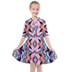 Marble Texture Print Fashion Style Patternbank Vasare Nar Abstract Trend Style Geometric Kids  All Frills Chiffon Dress by Sobalvarro