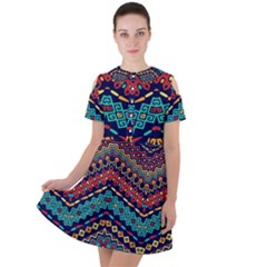 Ethnic  Short Sleeve Shoulder Cut Out Dress  by Sobalvarro