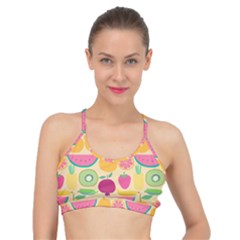 Seamless Pattern With Fruit Vector Illustrations Gift Wrap Design Basic Training Sports Bra by Vaneshart