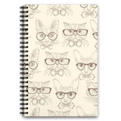 Seamless Pattern Hand Drawn Cats With Hipster Accessories 5 5  X 8 5  Notebook by Vaneshart