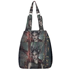 Awesome Fantasy Women With Helmet Center Zip Backpack by FantasyWorld7