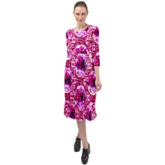 Cut Glass Beads Ruffle End Midi Chiffon Dress by essentialimage