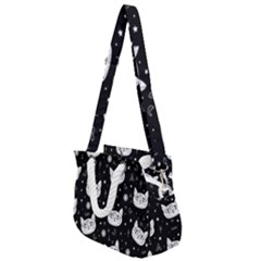 Gothic Cat Rope Handles Shoulder Strap Bag