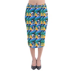 Ljp Velvet Midi Pencil Skirt