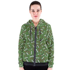 Pepe The Frog Face Pattern Green Kekistan Meme Women s Zipper Hoodie by snek