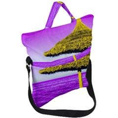 Pop Art Beach Umbrella Fold Over Handle Tote Bag