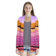 Pop Art Beach Umbrella  Drape Collar Cardigan by essentialimage